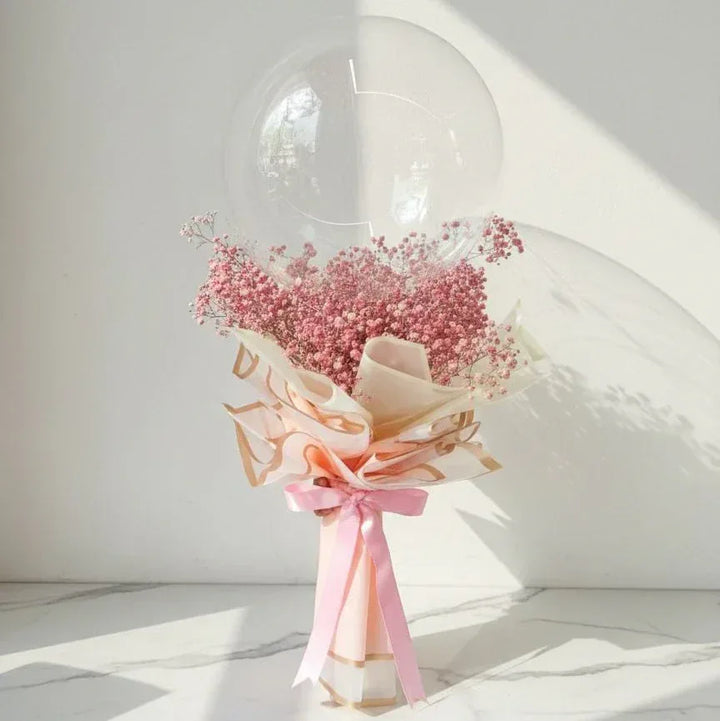 Baby’s Breath Bouquet with Balloon - atfleurs