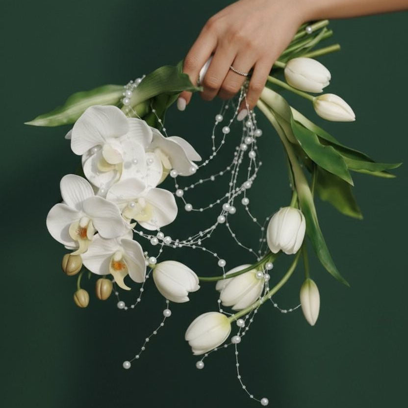 Hand bouquet fresh flowers wedding bouquet