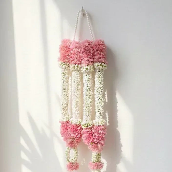 Pink and White Garland / Varmala for Bride & Groom - atfleurs