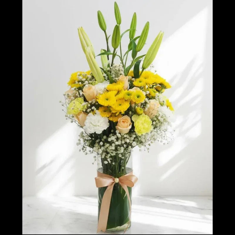 Yellow Bloom Vase Arrangement - atfleurs
