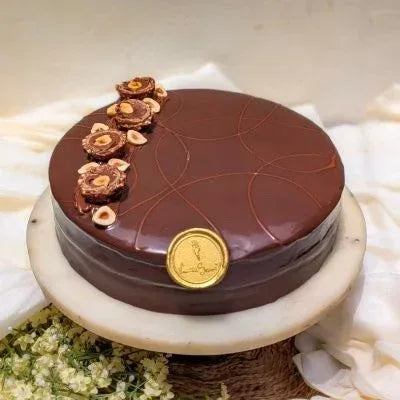 Eggless Rocher Chocolate Cake - atfleurs
