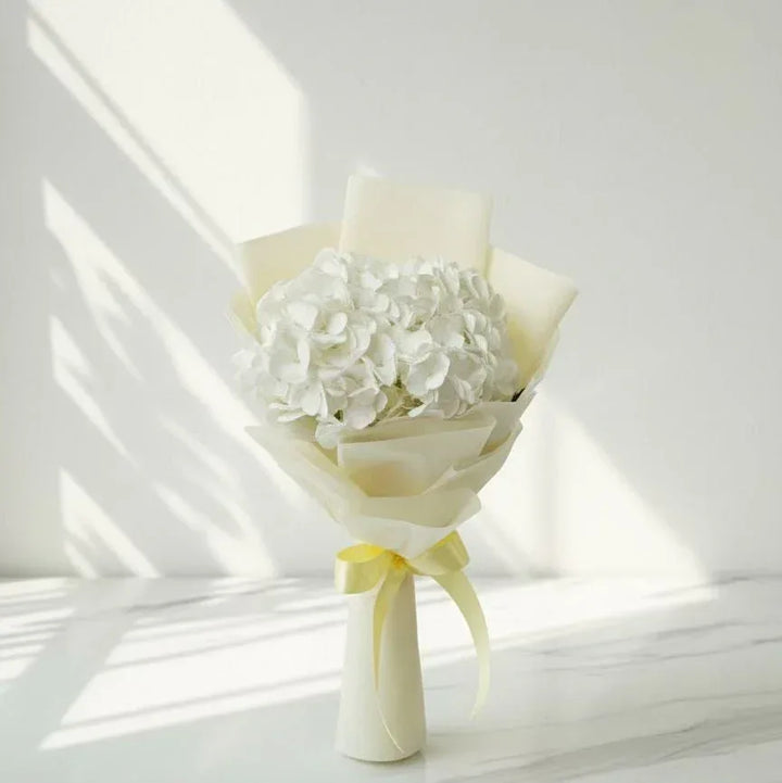 Cream Hydrangea Hand Bouquet - atfleurs