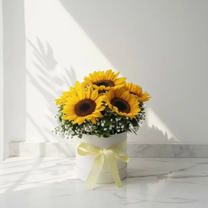 Sunflower Bouquet with Baby’s Breath - atfleurs